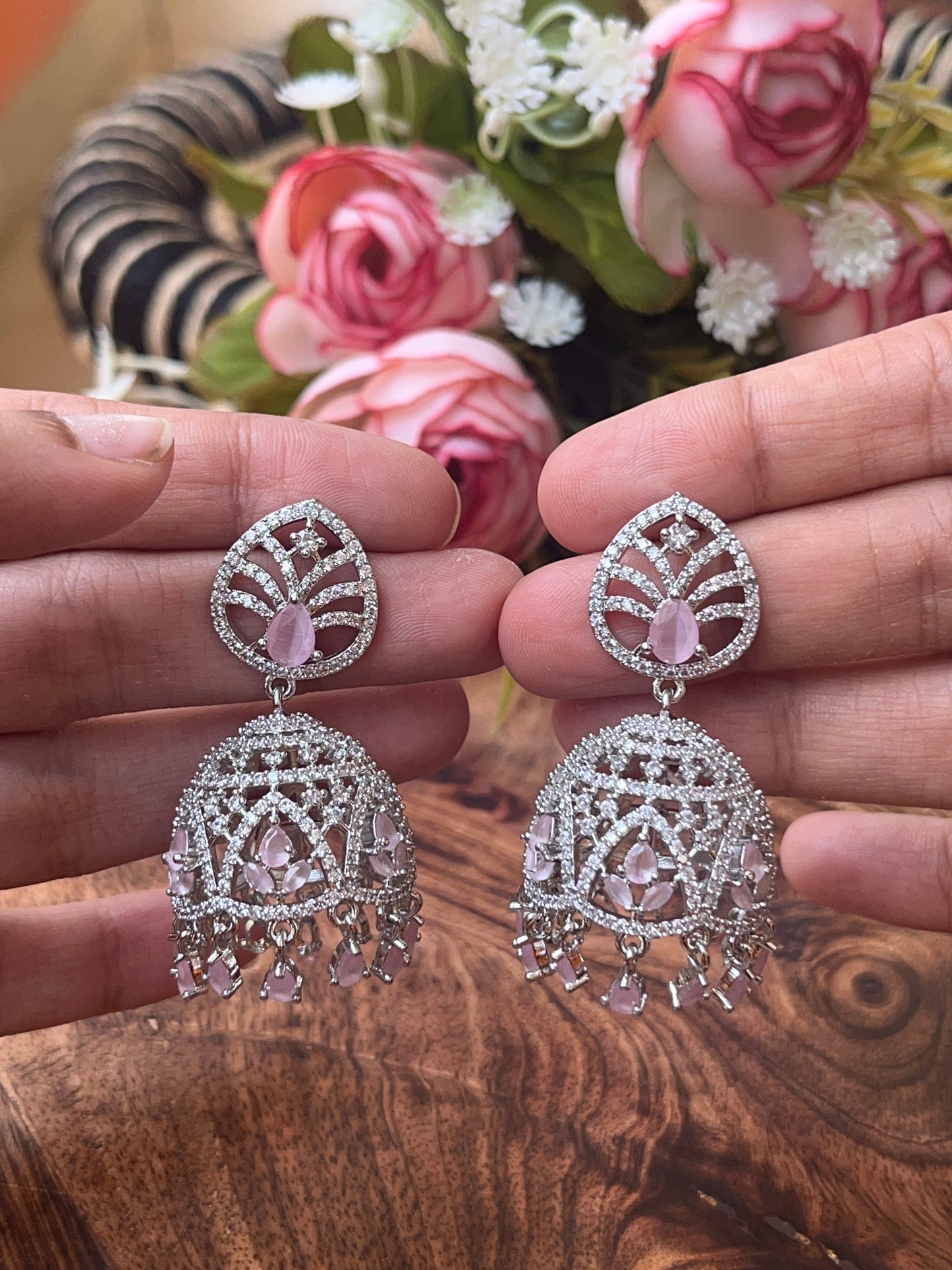 American Diamond Jhumkas