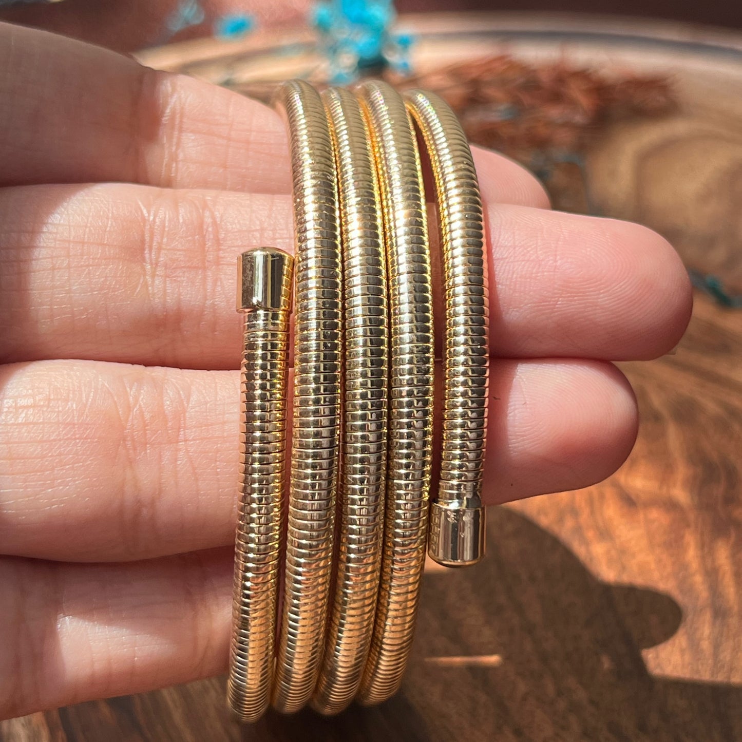 Korean Spiral Golden bracelet