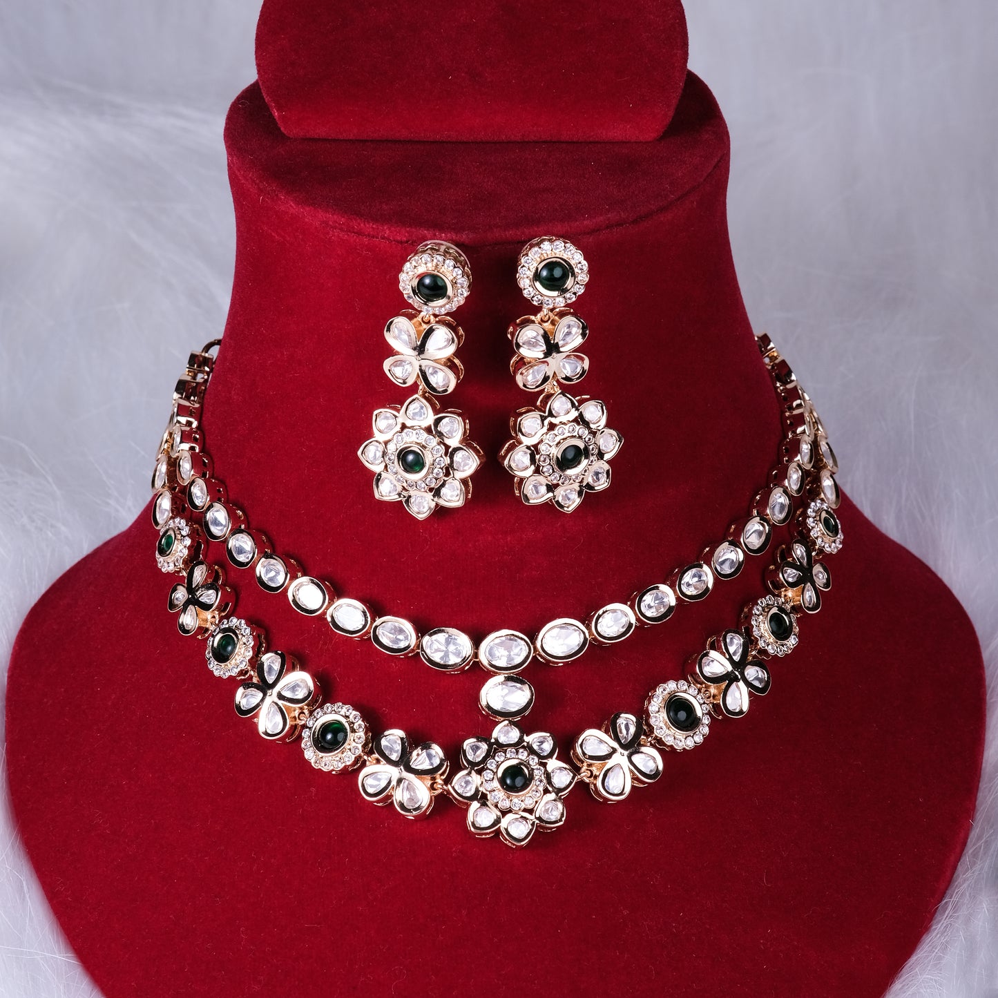 Pragya Moissanite Double Layered Choker Necklace