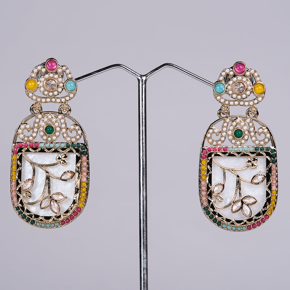 Jyotika Multicolor Earrings with MOP touch