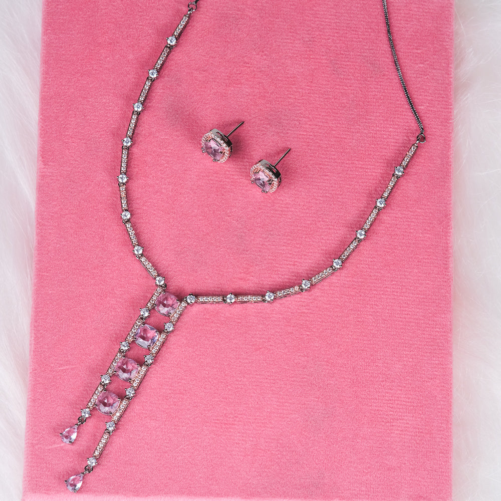 Chloe Black Rose Polish White Necklace