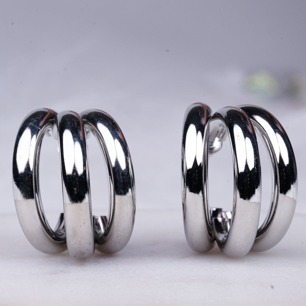 Korean Silver Hoops