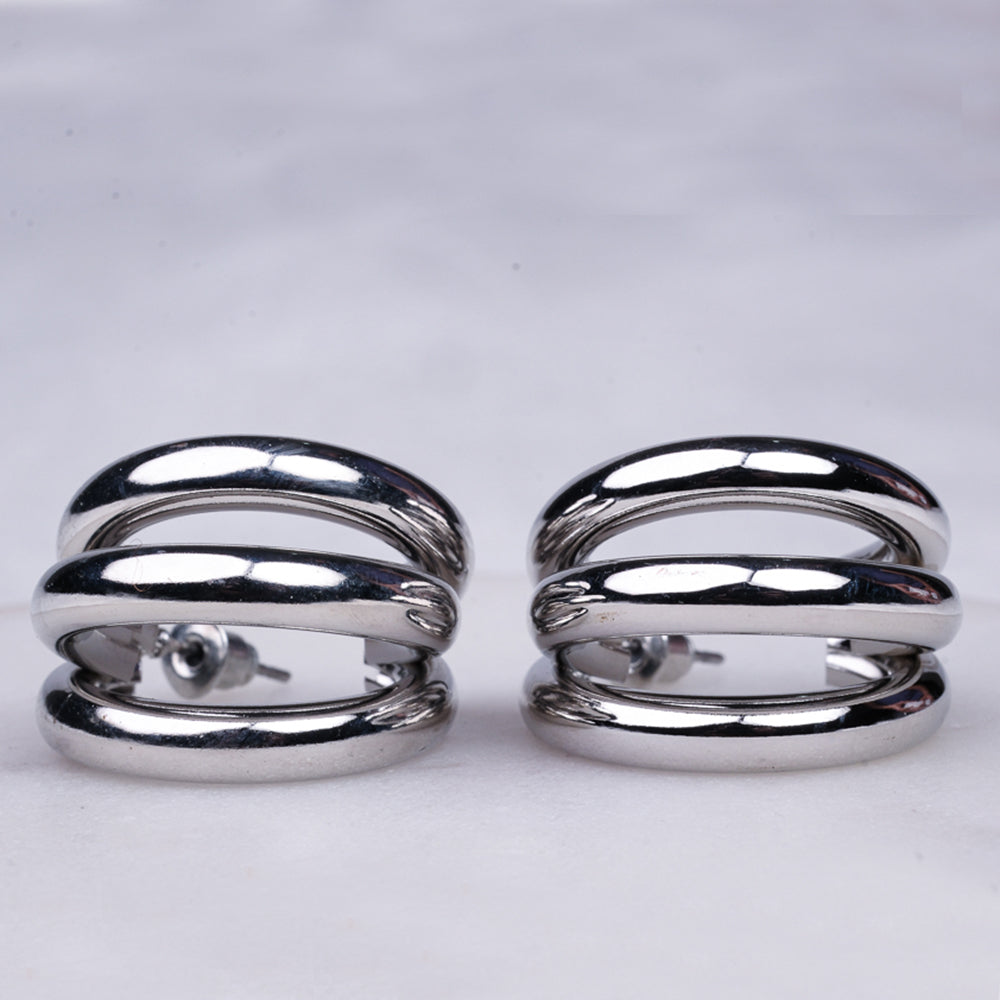 Korean Silver Hoops
