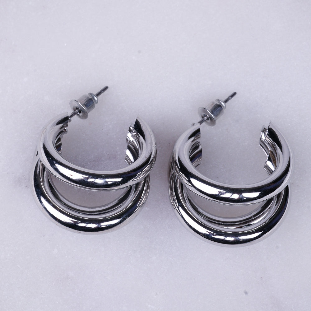 Korean Silver Hoops