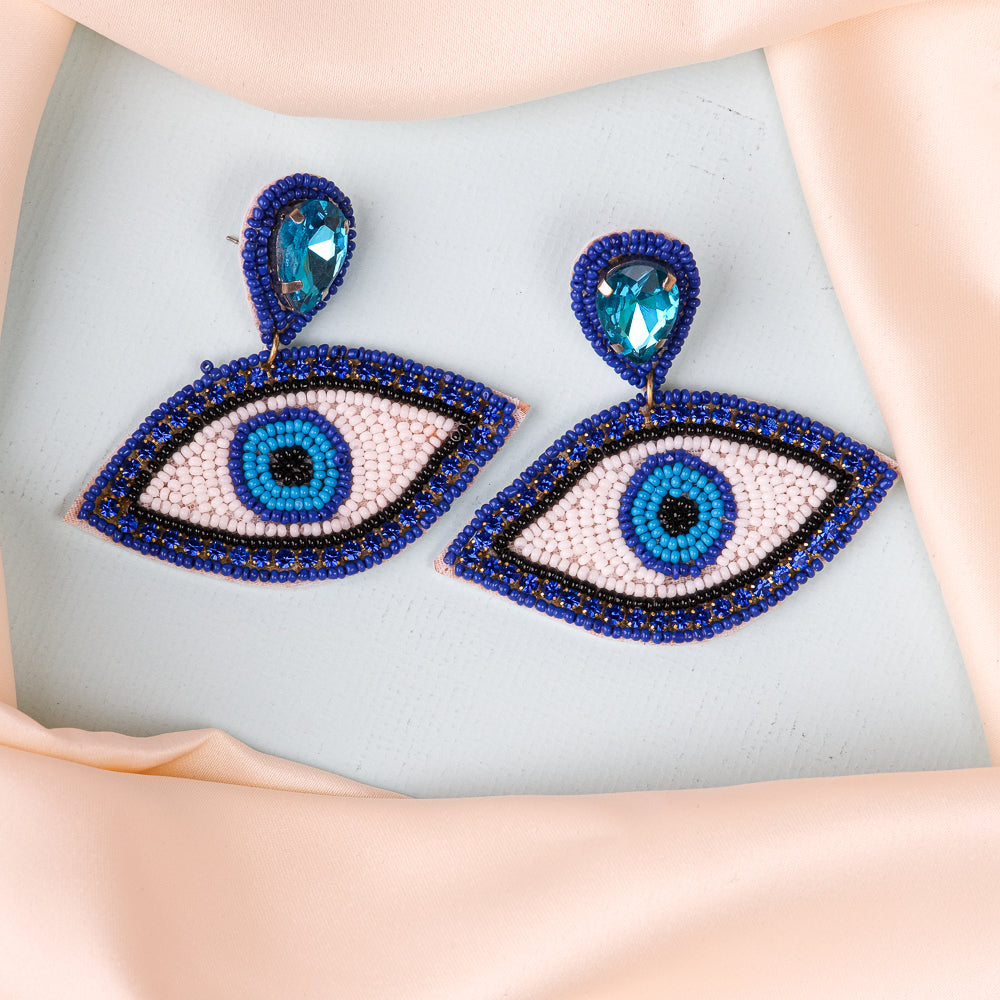 Evil Eye Handmade Beaded Earrings