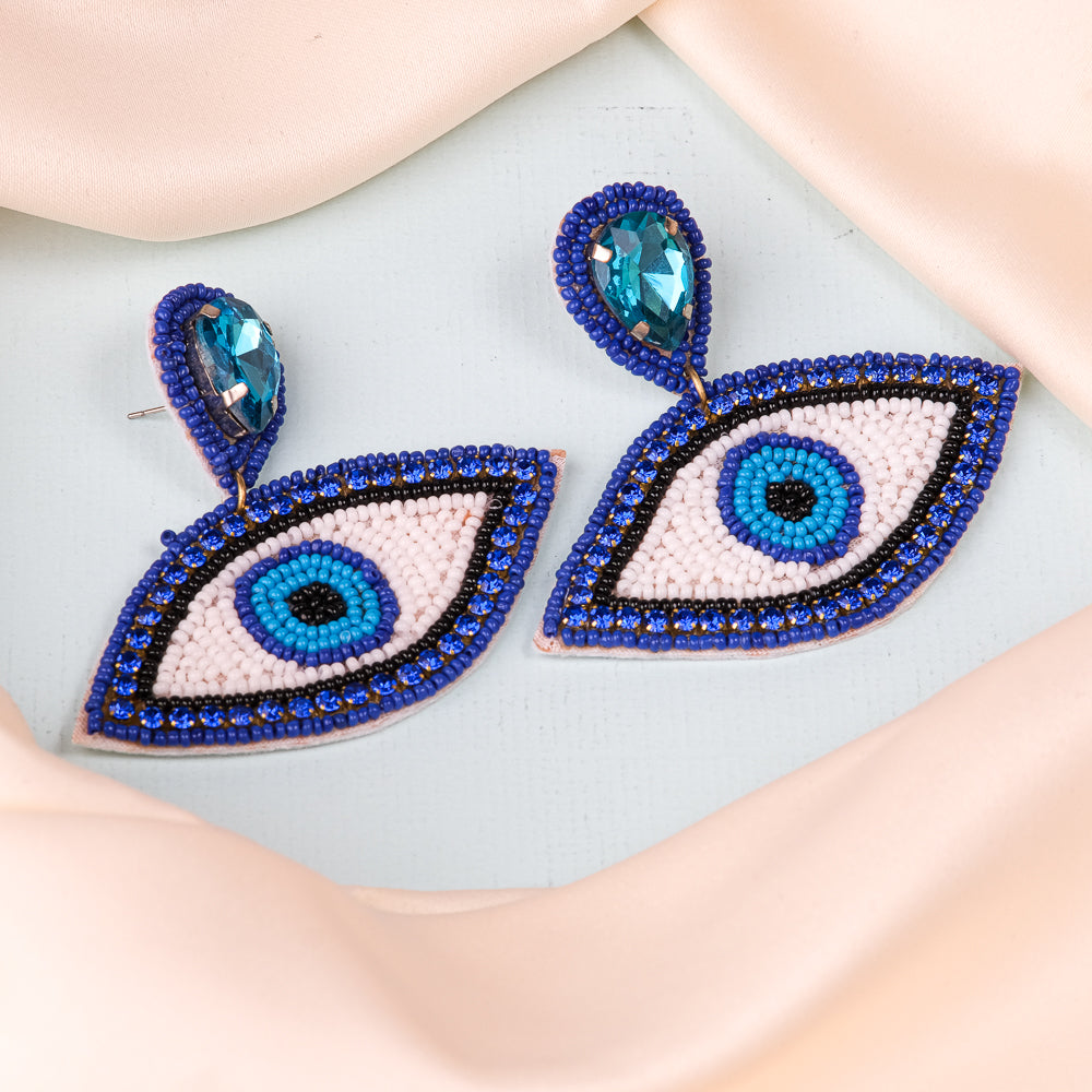 Evil Eye Handmade Beaded Earrings