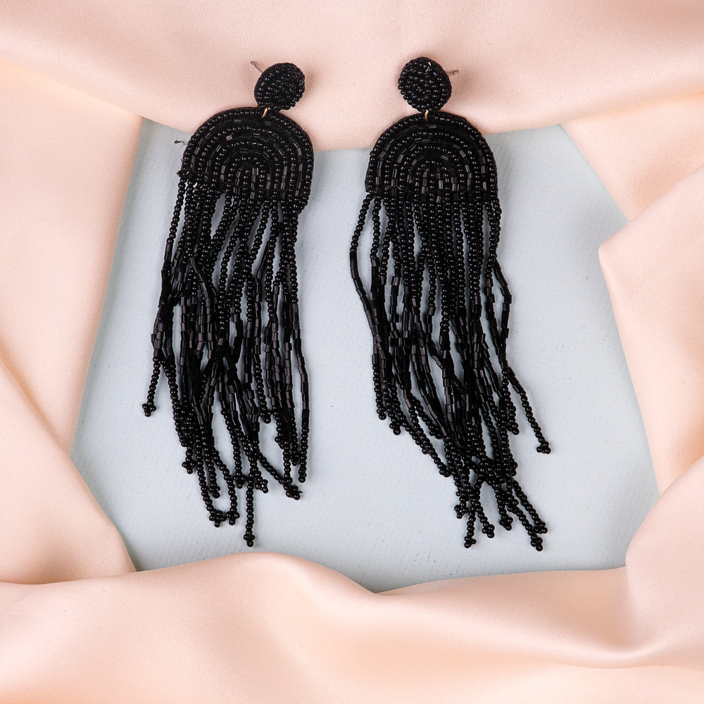 Jade Black Handmade Beaded Drops