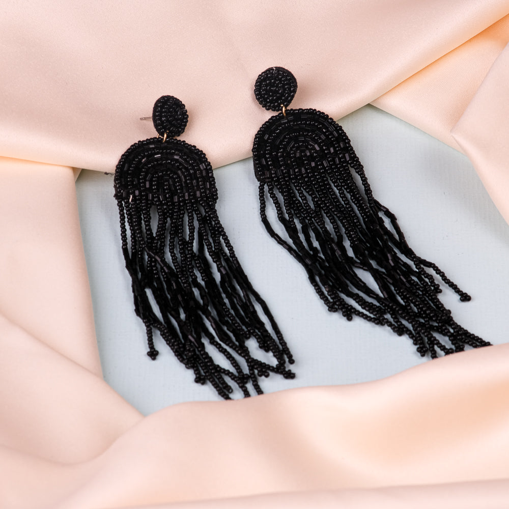 Jade Black Handmade Beaded Drops