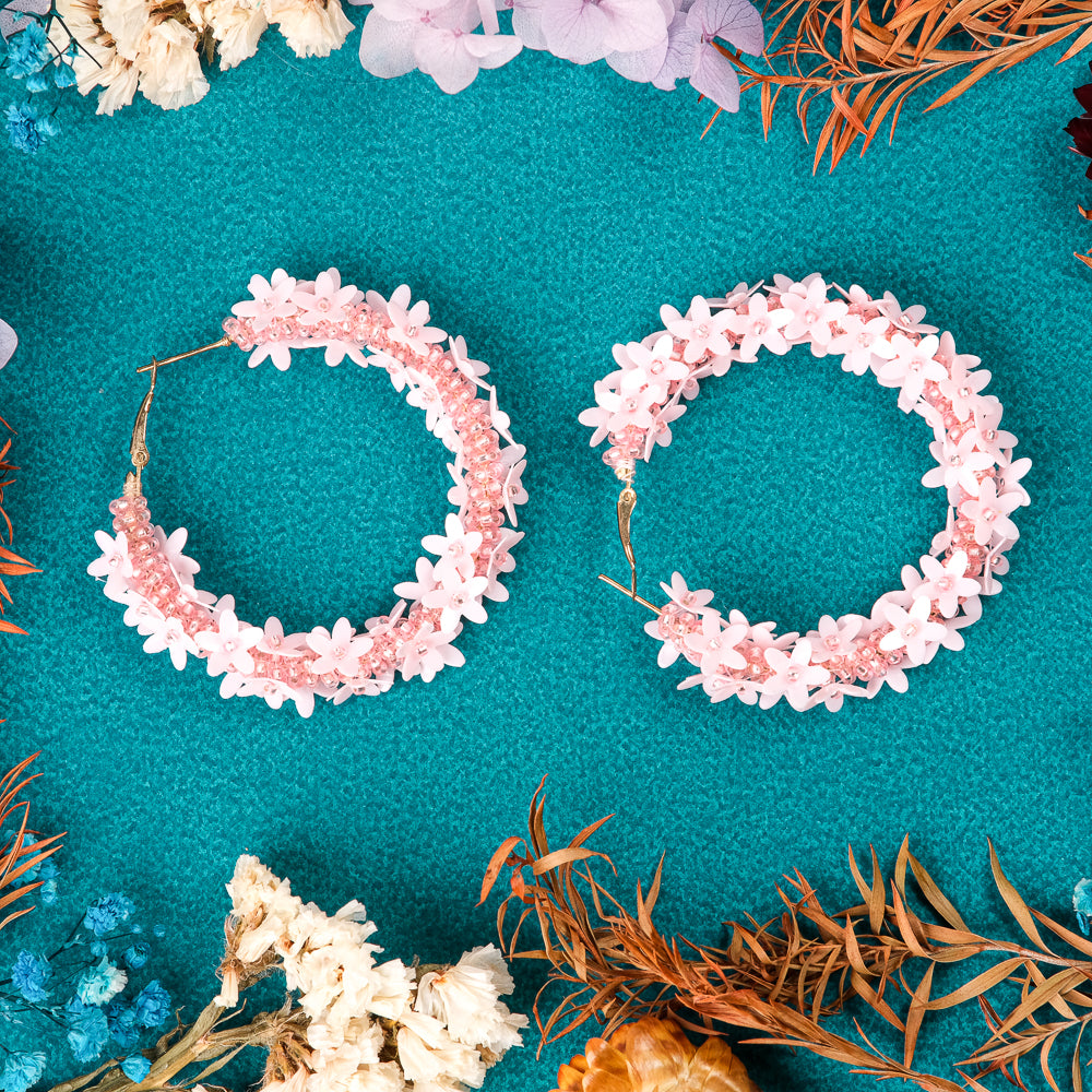 Light Pink Handmade Beaded Earrings