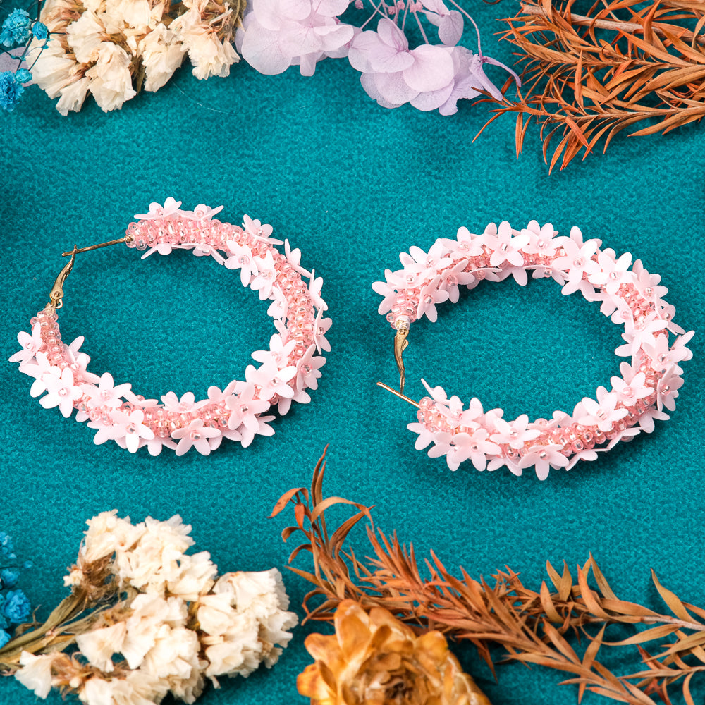 Light Pink Handmade Beaded Earrings