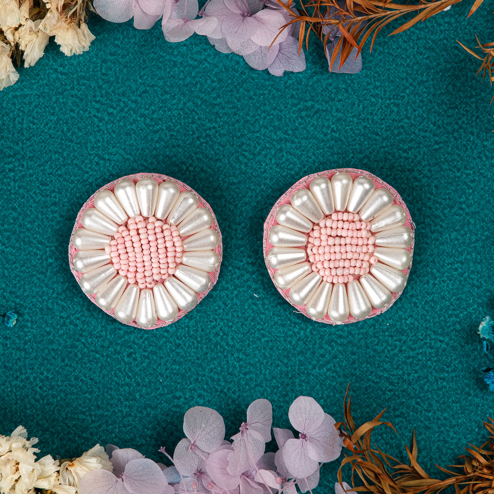 Pearl Stud Handmade Beaded Earrings