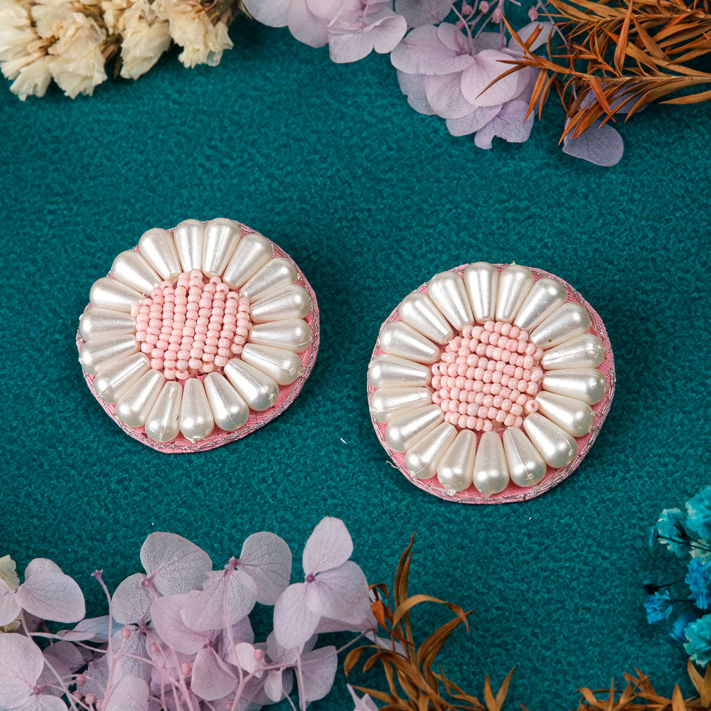 Pearl Stud Handmade Beaded Earrings
