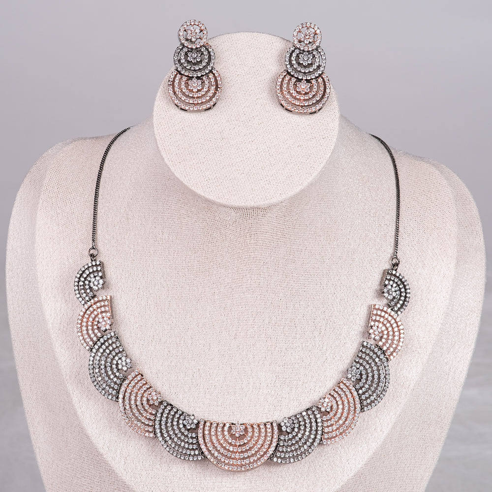 Serena Black gold Rose Polish Necklace