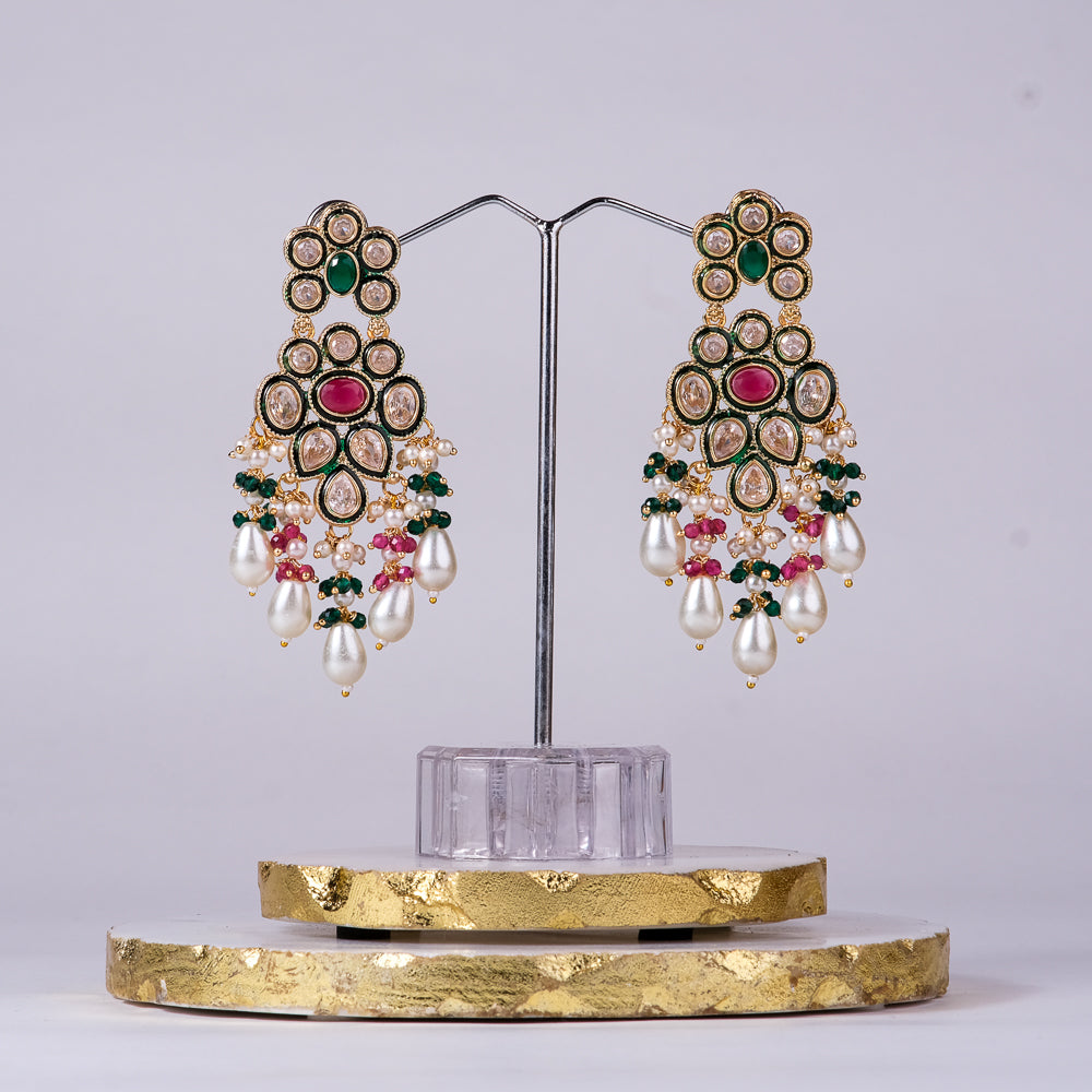 Chaaya Multicolor Polki Chandbali