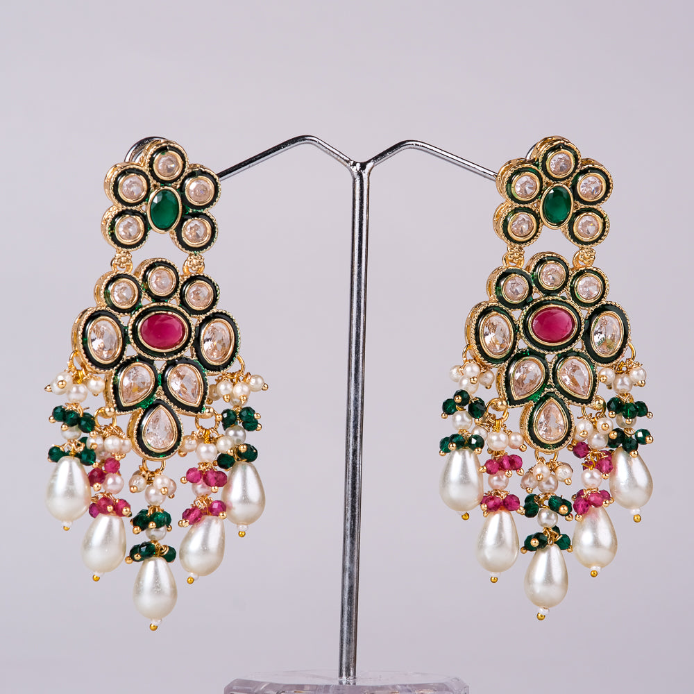 Chaaya Multicolor Polki Chandbali