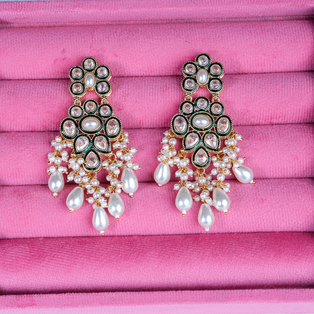 Chaaya Green Polki Chandbali