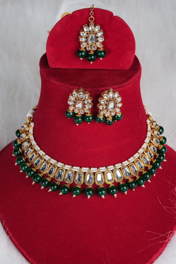 Kundan Majesty Green Necklace