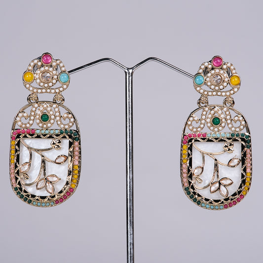 Jyotika Multicolor Earrings with MOP touch