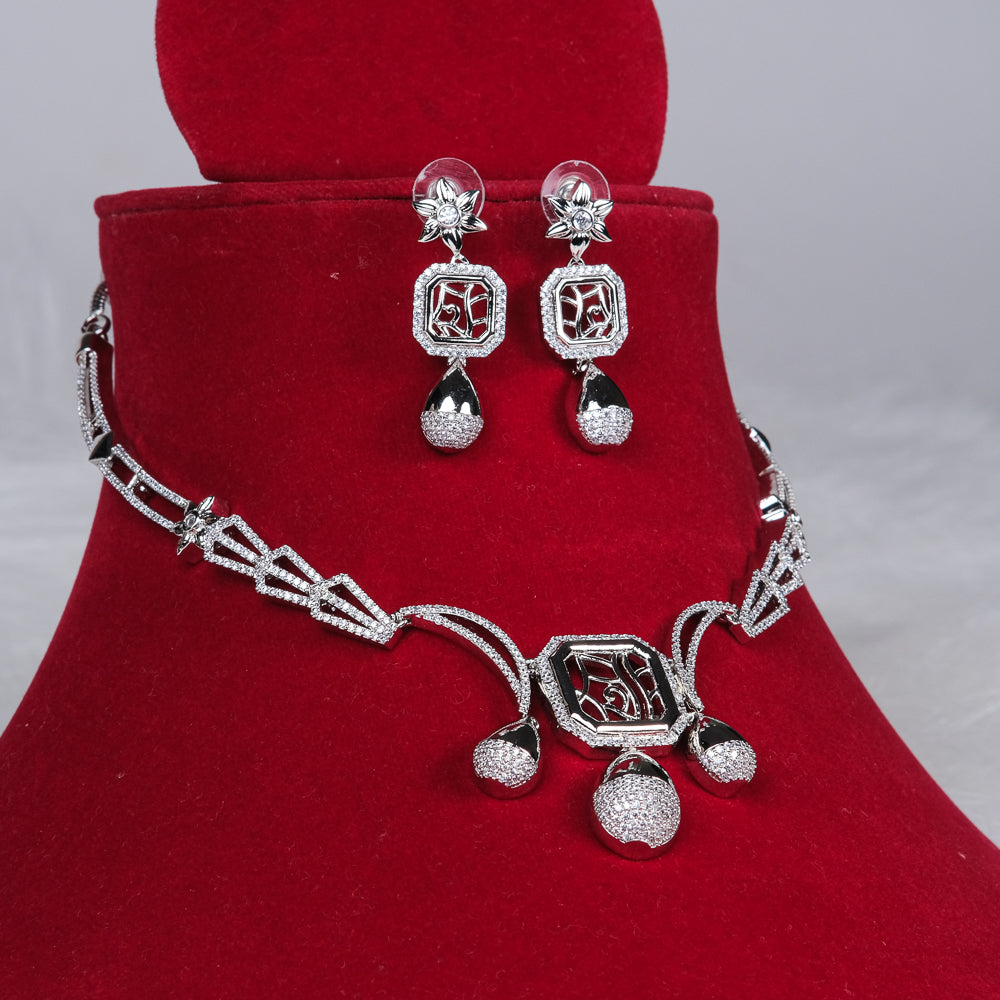 Eilish White CZ Necklace