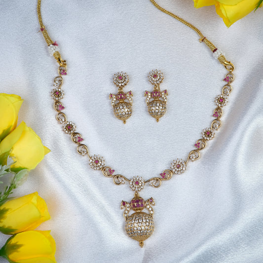 Preethi Charm Whine Red Necklace