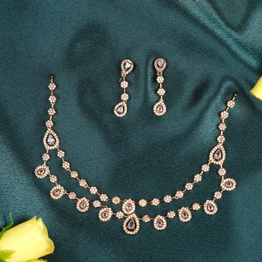 Niharika White stone necklace