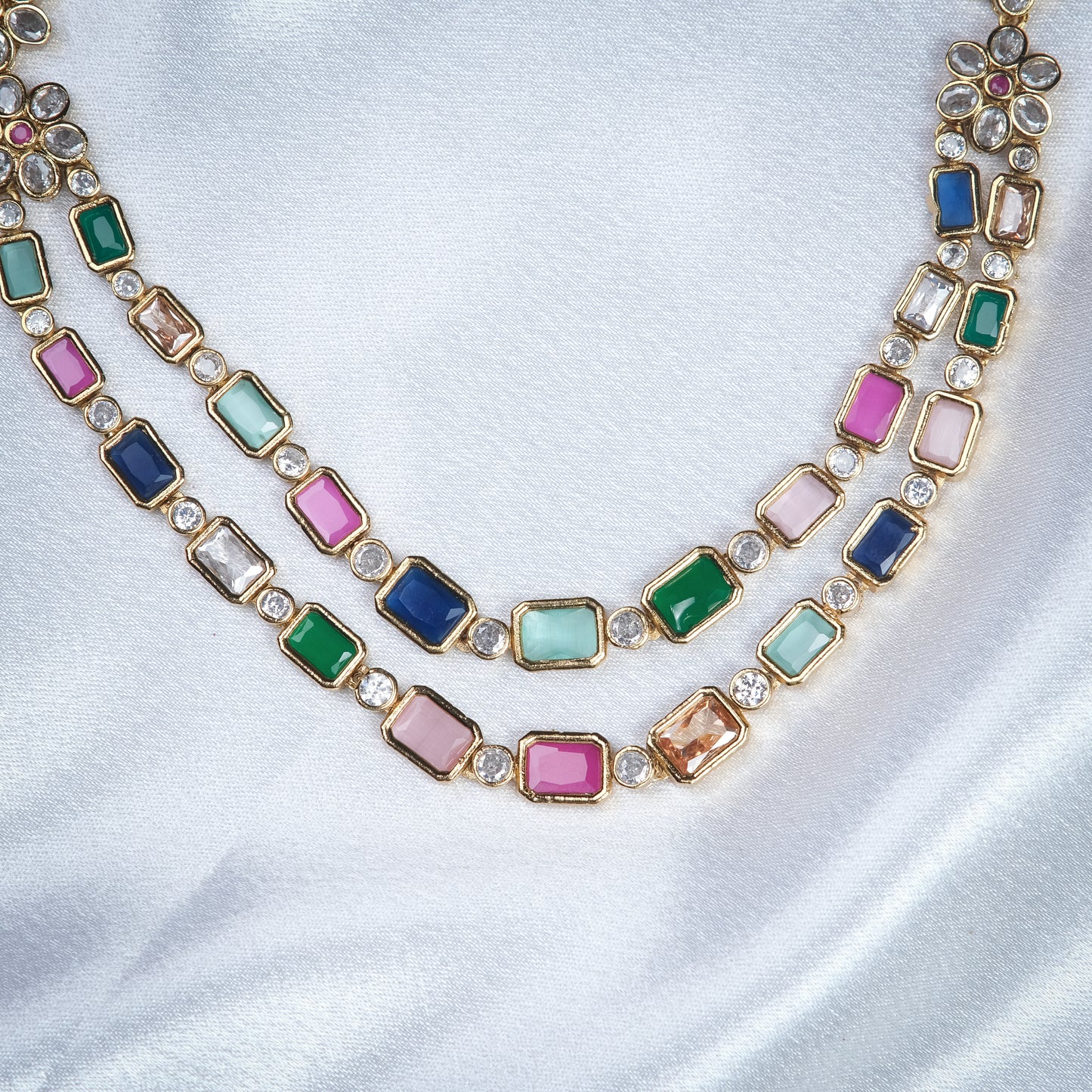 Mohini Multicolor 2 Layer Necklace