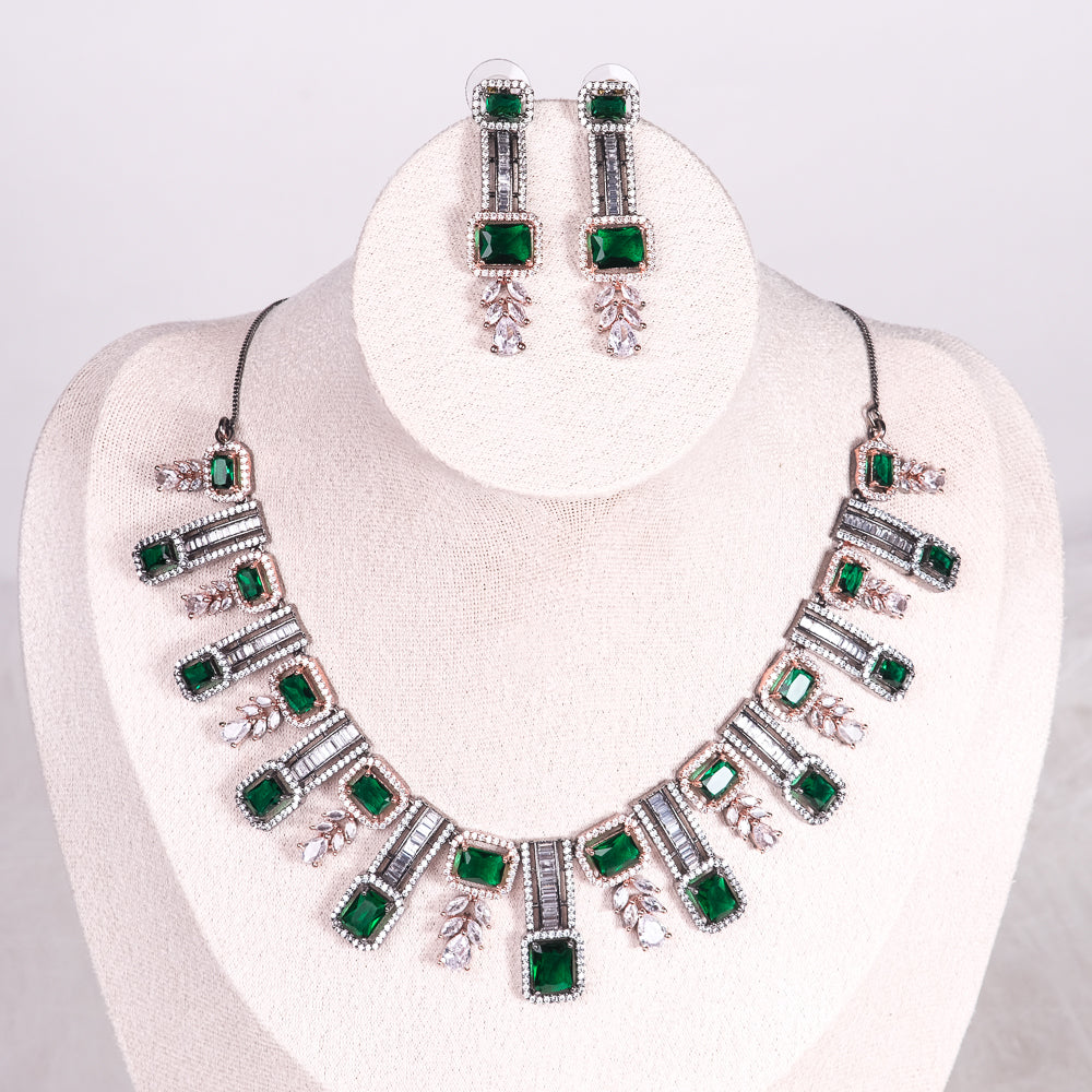 Advika Green Zirconia Neckace