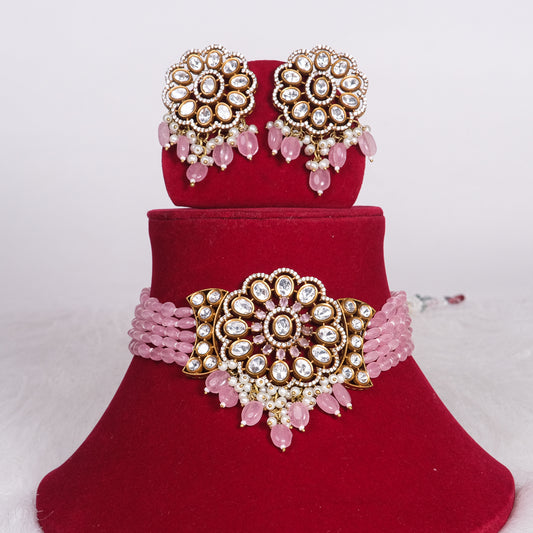 Nandini Pink Moissanite Choker