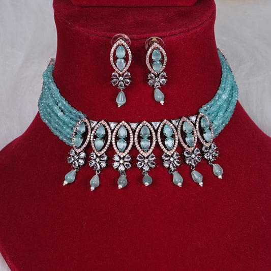 Yashvi Blue Uncut AD Choker