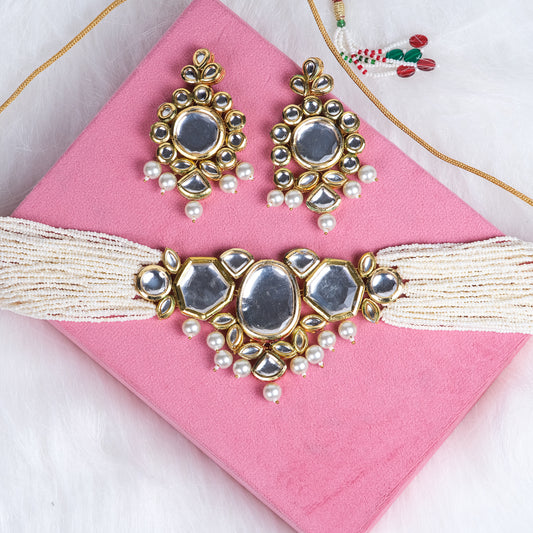 Jiya Kundan Pearl Choker
