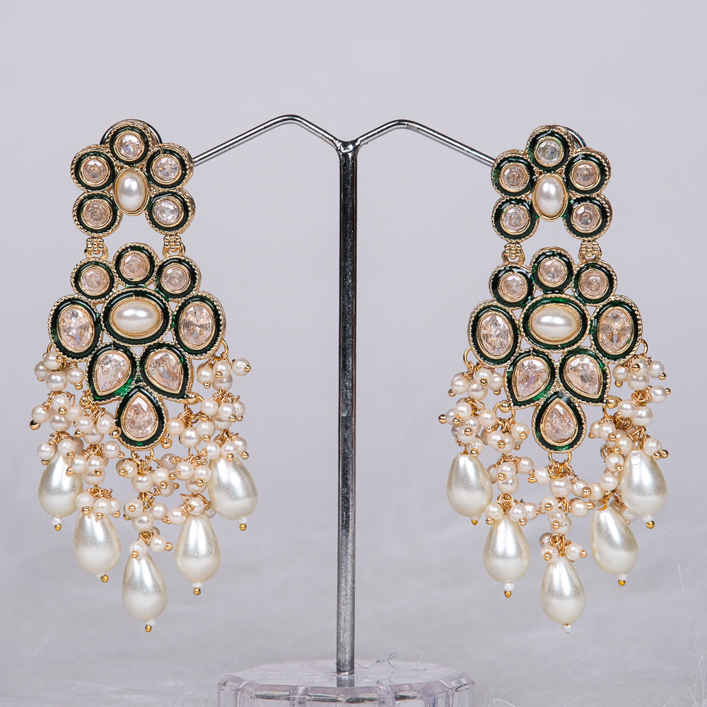 Chaaya Green Polki Chandbali