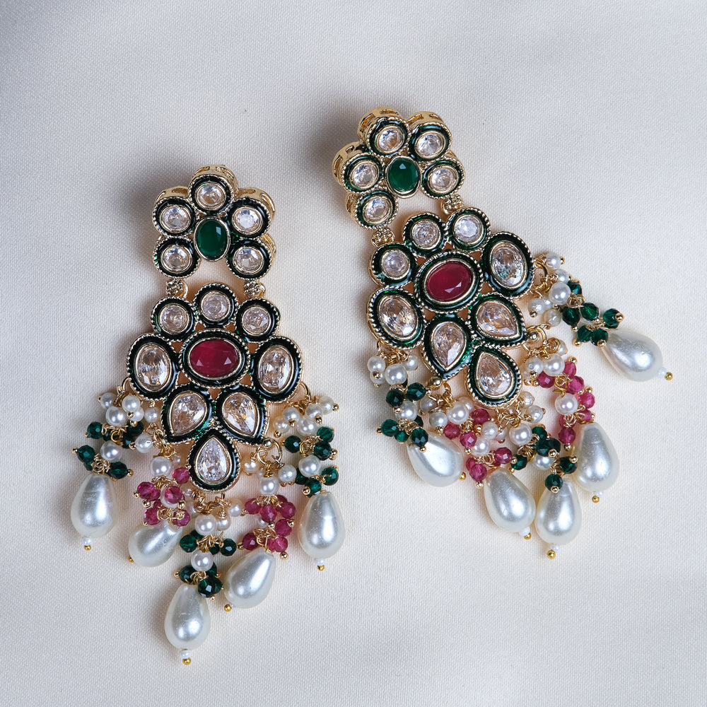 Chaaya Multicolor Polki Chandbali