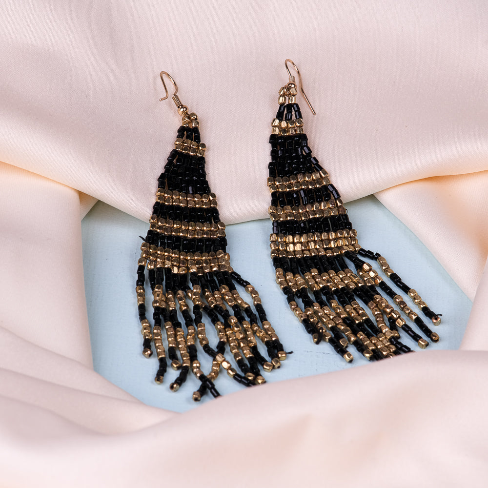 Anaya Black Handmade Beaded Earrings