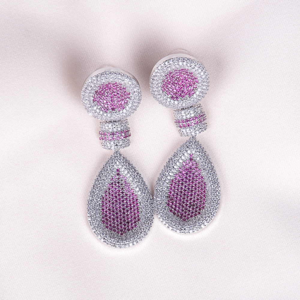 Sharon Pink Nano setting Earring