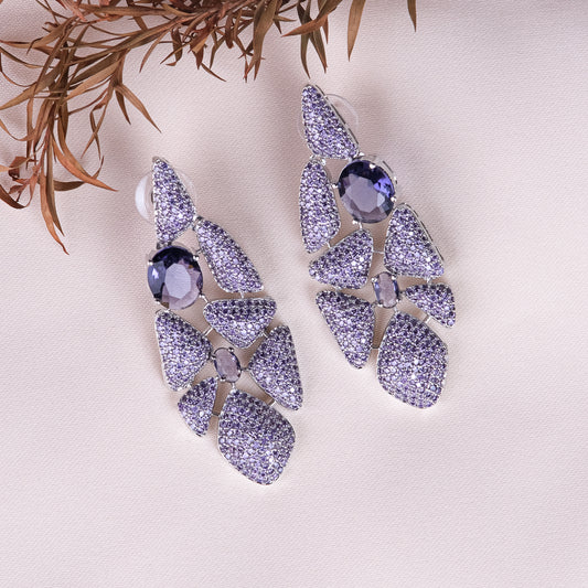 Naina Purple Nano setting Earring