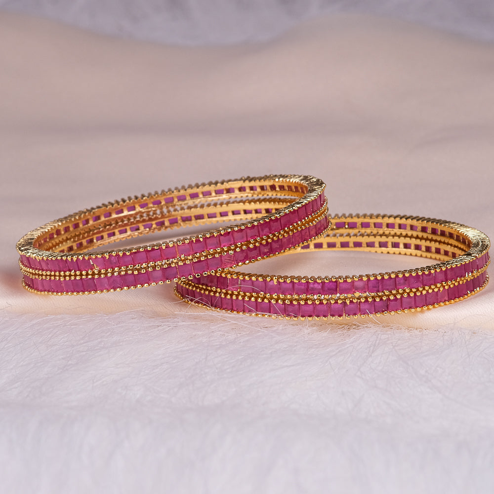 Yaamini Pink AD Bangles