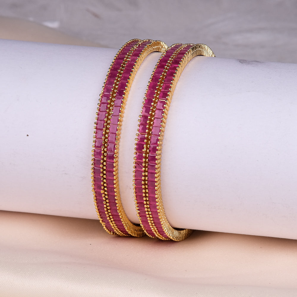 Yaamini Pink AD Bangles